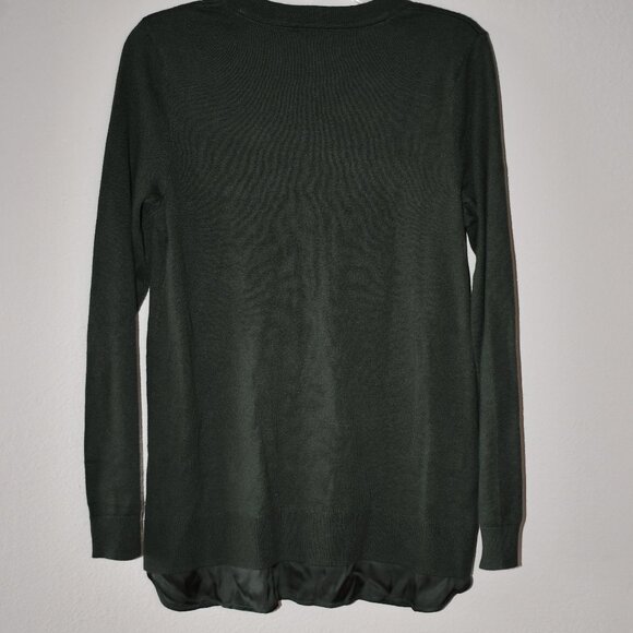J Jill Women's Green Mock V-Neck LS Cotton Blend Tunic Sweater Shirt Size XS - Picture 6 of 6